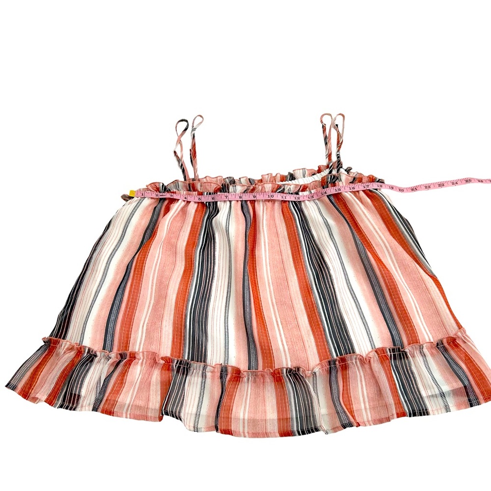 Jack By BB Dakota Multicolor Striped Walk The Line Ruffle Tank Top, Size Large - Picture 9 of 13